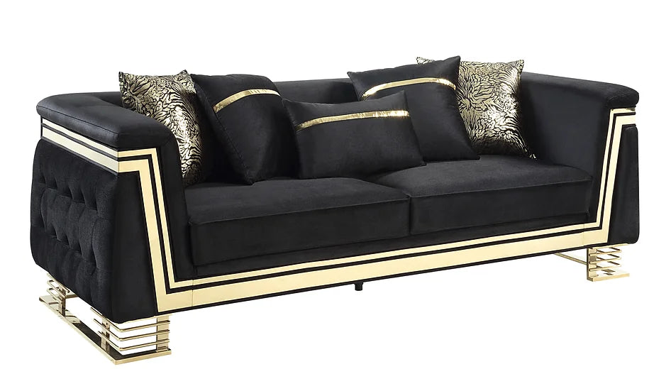 S4040 ASHTON BLACK LIVING ROOM SET AVAILABLE AS 2 PIECE OR 3 PIECE SET