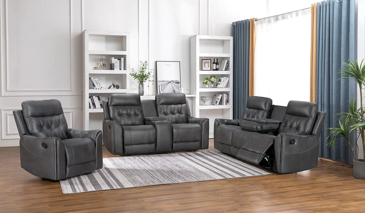 S6500 RITA GREY 3 PIECE RECLINING LIVING ROOM SET