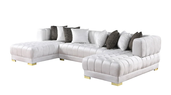 S8155 DASHA WHITE VELVET SECTIONAL