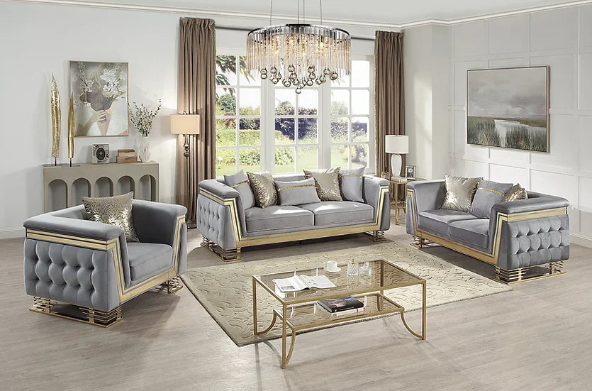 S4040 ASHTON GREY LIVING ROOM SET AVAILABLE AS 2 PIECE OR 3 PIECE SET