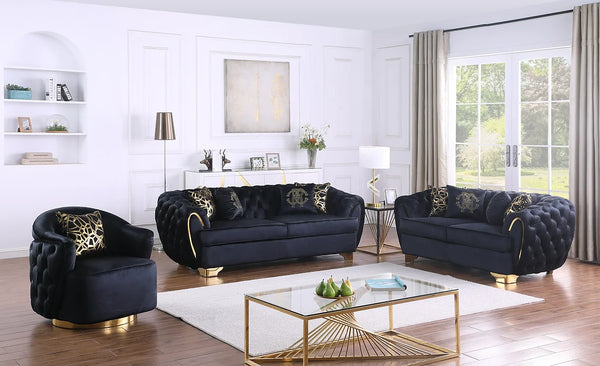 S2004 MILA BLACK RECLINER LIVING ROOM SET AVAILABLE AS 2 PIECE AND 3 PIECE SET