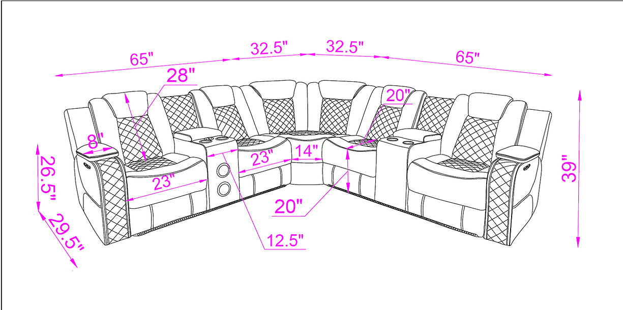 S3480 ECLIPSE SAND POWER SECTIONAL