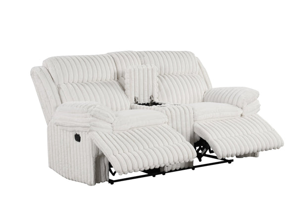 Heaven - White Fabric 3pc Reclining Set