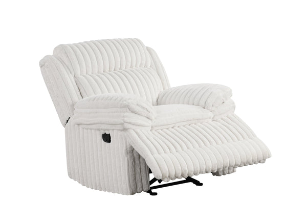 Heaven - White Fabric 3pc Reclining Set