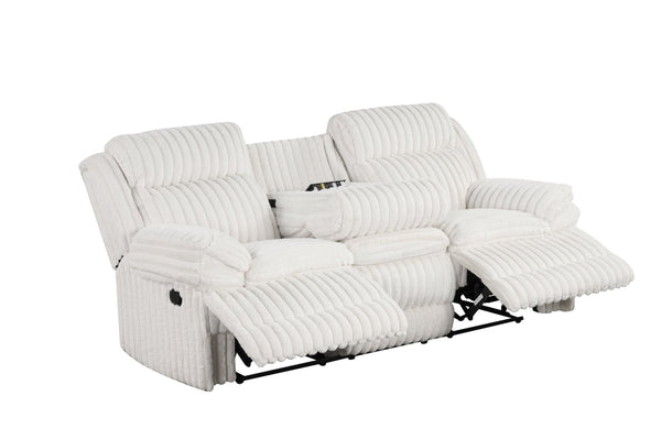 Heaven - White Fabric 3pc Reclining Set