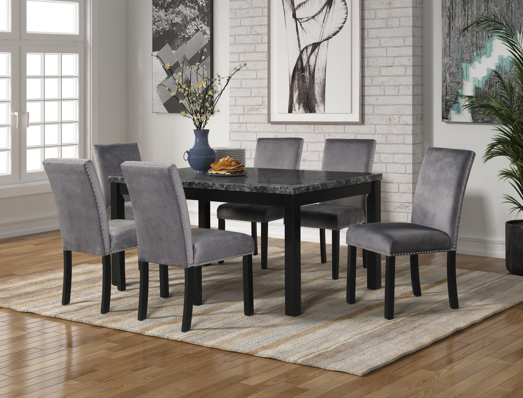 Camila Grey - Dining Table + 6 Chair
