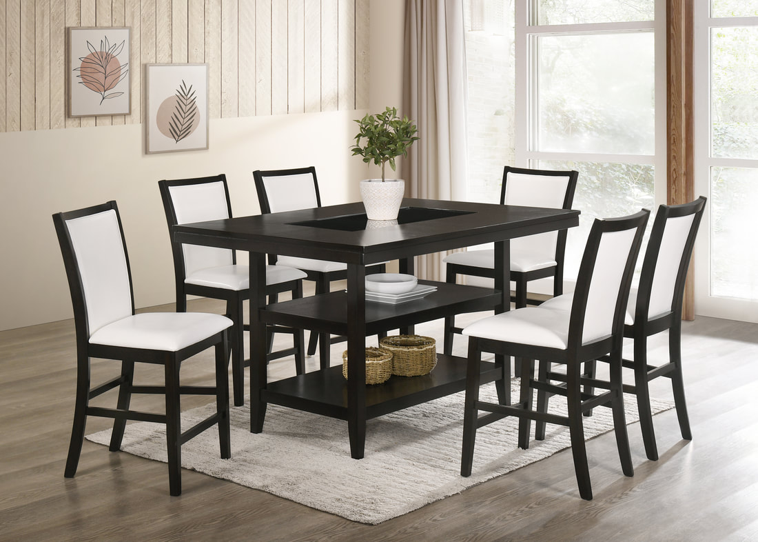 Condor White - Counter Height Table & 6 Chairs