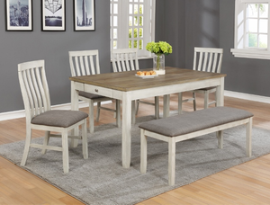 2217-6P NINA DINING TABLE WITH 4 CHAIRS AND BENCH