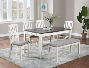 2217CG-6P NINA DINING TABLE WITH 4 CHAIRS AND BENCH