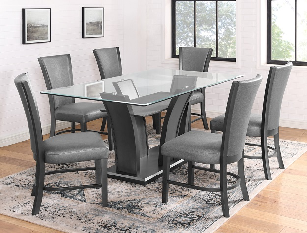 1216-7PCS CAMELIA DINING TABLE WITH 6 CHAIRS