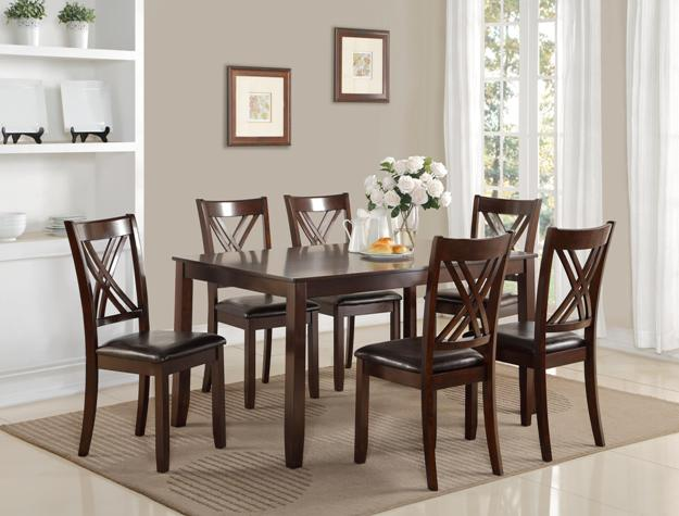 2430SET ELOISE 7-PC DINING TABLE WITH 6 CHAIRS