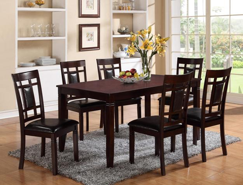 Paige Black 7-Piece Dining Room Set with 6 Chairs