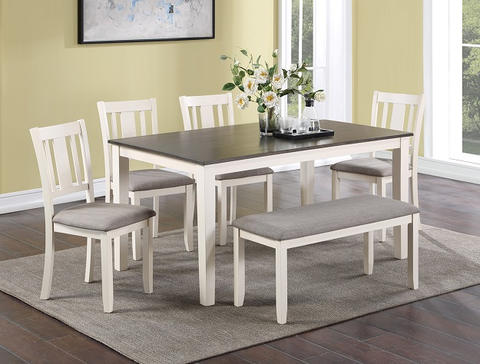 2263SET-CG ROWAN 6-PC DINING TABLE WITH 4 CHAIRS AND BENCH