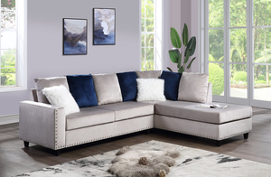 Cindy- Silver Reversible Sectional **ON SALE**