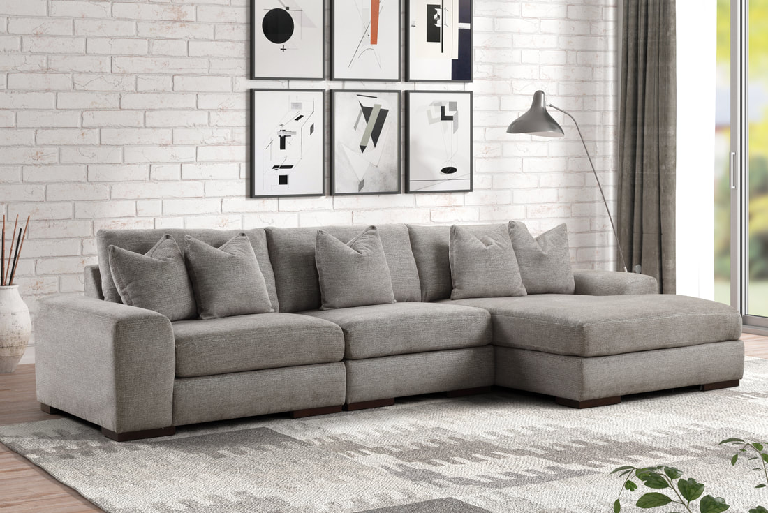 SUNDAY GRAY 3PC Sectional **NEW ARRIVAL**