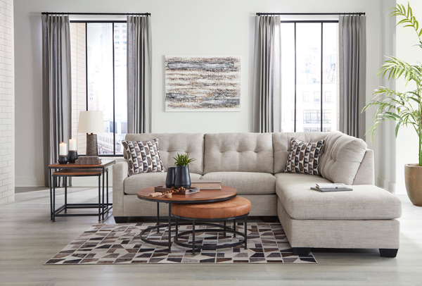 Ashley Sectional Available in Chocolate and Pebble colors