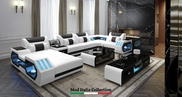 MI-9916 MATRIX WHITE SECTIONAL WITH COFFEE TABLE AND TV STAND