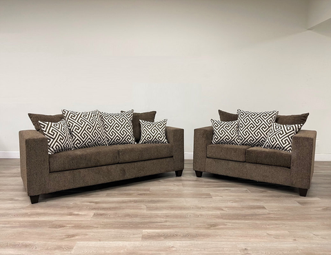 110 - Mocha Sofa & Love Seat