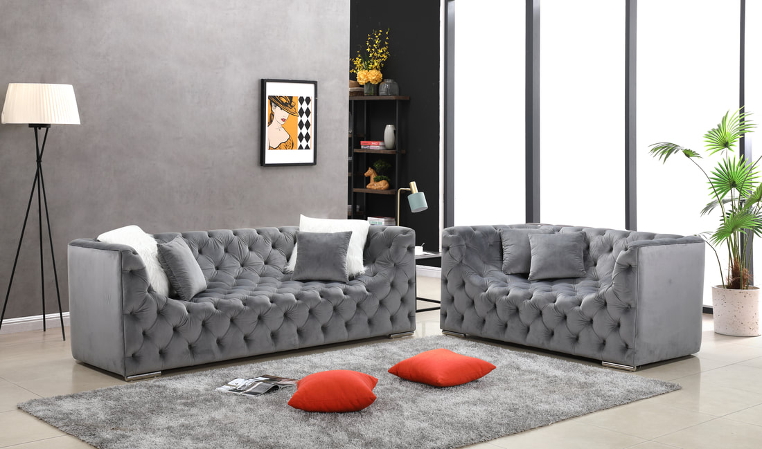 Kylie Grey Sofa & Loveseat Set **ON SALE**
