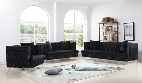 LUCAS BLACK LOVE SEAT AND SOFA