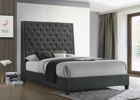 HH330 LINEN BED GREY AVAILABLE IN QUEEN SIZE