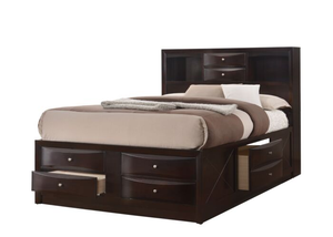 B4265 EMILY STORAGE DARK CHERRY BED AVAILABLE IN QUEEN AND KING SIZES