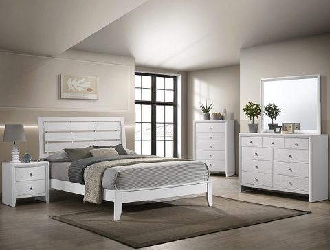 SETB4710 EVAN WHITE BEDROOM SET AVAILABLE IN TWIN, FULL, QUEEN AND KING SIZES