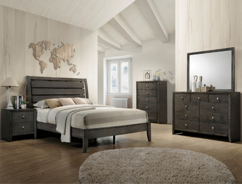 SETB4720 EVAN GREY BEDROOM SET AVAILABLE IN QUEEN AND KING SIZES