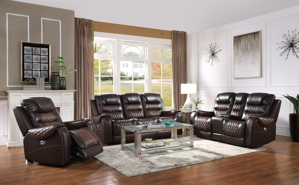 Harley Power - Top Grain Leather Reclining Set available in Black and Brown