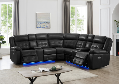 Amazon Power Reclining Sectional available in Black, Brown and White