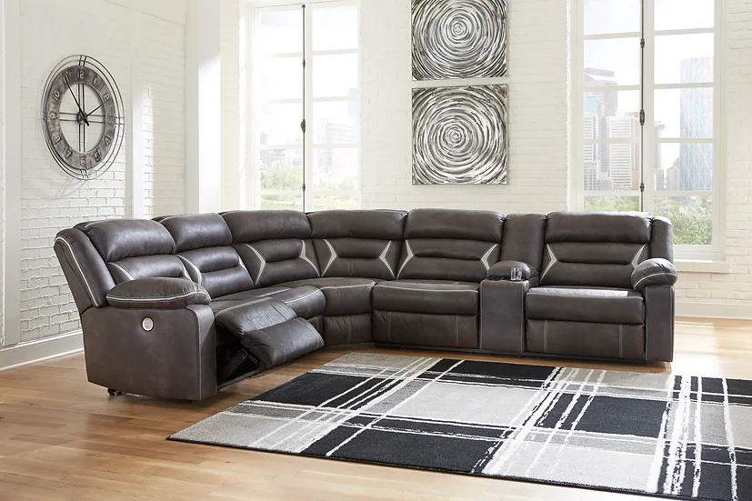 Ashley 13104 Kincord 4 Piece Reclining Set available in Midnight Black