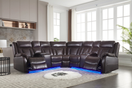 Switch Batman Power Reclining Sectional with LED lights available in Black and Espresso 2 image