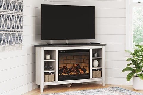 W287-67 Corner TV Stand 48'L w/Fireplace