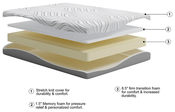 M591 - 8" Memory Foam - Twin, Full, Queen