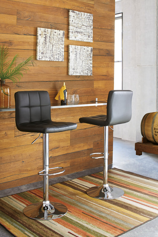 D120-130 BLACK SWIVEL BARSTOOL