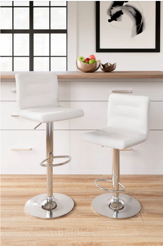 D121-730 White Swivel Barstool