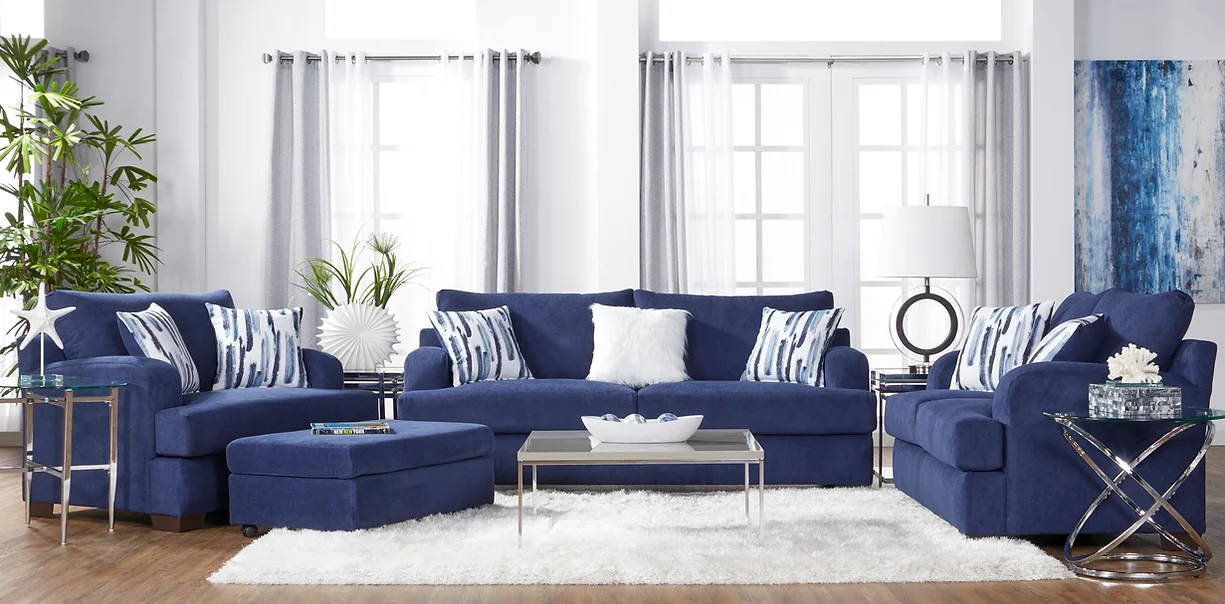 S14100 Cameo Navy 2 Piece Living Room Set