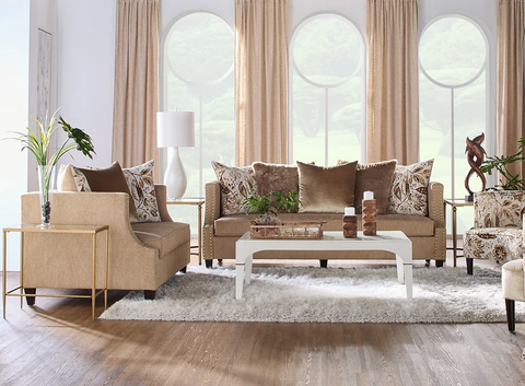 S17550 Simone Flax Sofa and Loveseat Living Room Set