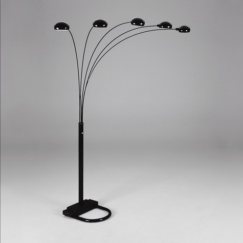 4888B-BK PEACOCK SHADE FLOOR LAMP BK