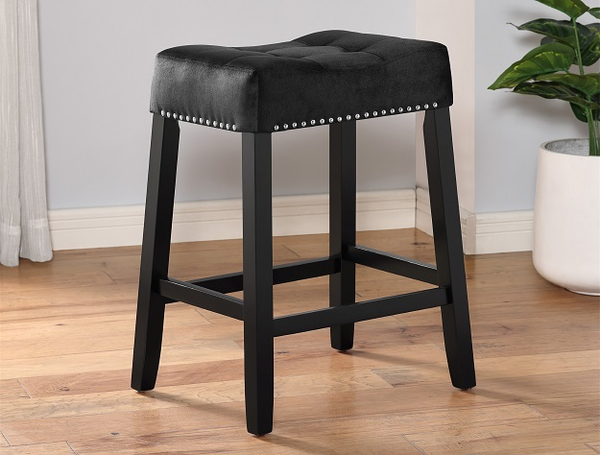 1715C-24-BK LENNON SADDLE COUNTER BAR STOOL