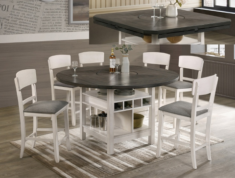 2849CG-5 PIECE CONNER CHALK GREY COUNTER HEIGHT DINNING SET