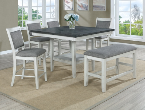 2727-6 PIECE FULTON COUNTER HEIGHT DINING SET AVAILABLE IN CHALK GREY AND LIGHT GREY