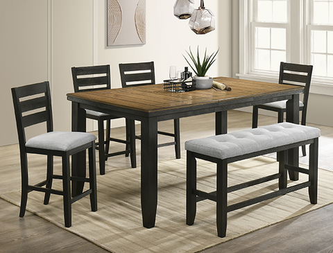 2752WC-6 PIECE BARDSTOWN WHEAT CHARCOAL COUNTER HEIGHT DINING SET