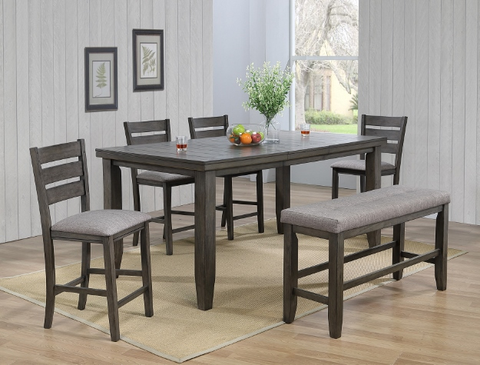 2752GY-6 PIECE BARDSTOWN GREY COUNTER HEIGHT DINING SET