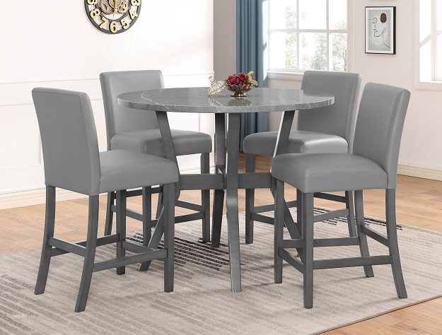 1717SET JUDSON 5-PK COUNT HEIGHT TABLE SET GREY