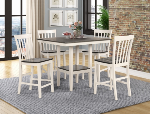 2682SET-WHITE/GREY BRODY 5-PK COUNTER HIEGHT TABLE SET