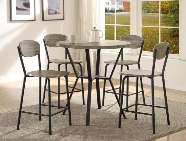 1730SET-GY BLAKE 5-PK ROUND COUNT. HT. DINETTE