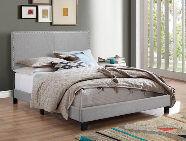 Erin Bed Available in Black PU and Grey Color