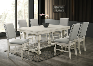 Greyson White Dining Table + 6 Chair Set
