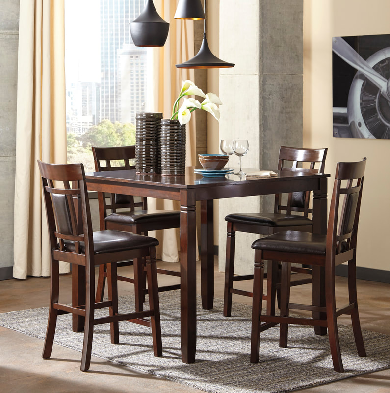 D1010 - Counter Height Pub Table + 4 Chairs